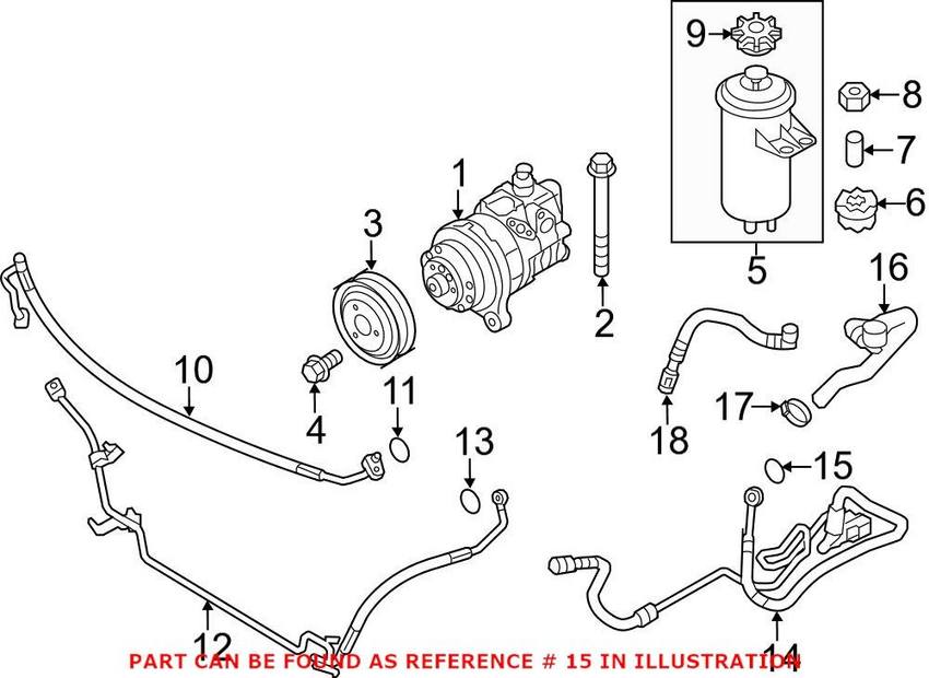 BMW Mini Power Steering Pressure Hose Sealing Ring (A16x20) 07119906463